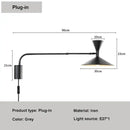GobekUsa Adjustable Long Arm Wall Lamp for Reading, Bedroom, LED Minimalist Swing Lighting