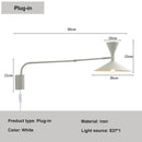 GobekUsa Adjustable Long Arm Wall Lamp for Reading, Bedroom, LED Minimalist Swing Lighting
