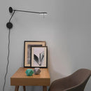 GobekUsa Adjustable Swing Arm Black Wall Lamp for Bedroom & Study Room