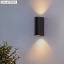 GobekUsa Black Aluminum LED Outdoor Cylinder Wall Light - Minimalist Flush Wall Sconce