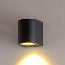 GobekUsa Black Aluminum LED Outdoor Cylinder Wall Light - Minimalist Flush Wall Sconce