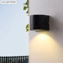 GobekUsa Black Aluminum LED Outdoor Cylinder Wall Light - Minimalist Flush Wall Sconce
