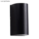 GobekUsa Black Aluminum LED Outdoor Cylinder Wall Light - Minimalist Flush Wall Sconce