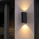 GobekUsa Black Aluminum LED Outdoor Cylinder Wall Light - Minimalist Flush Wall Sconce