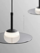 GobekUsa Glass Pendant Lamp for Bedside with Copper Accents