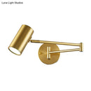 GobekUsa Adjustable Minimalist Cylinder Wall Light for Bedside with Metallic Finish