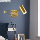GobekUsa Adjustable Minimalist Cylinder Wall Light for Bedside with Metallic Finish