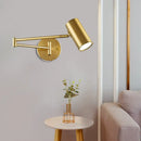 GobekUsa Adjustable Minimalist Cylinder Wall Light for Bedside with Metallic Finish