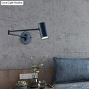 GobekUsa Adjustable Minimalist Cylinder Wall Light for Bedside with Metallic Finish