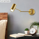 GobekUsa Adjustable Minimalist Cylinder Wall Light for Bedside with Metallic Finish
