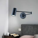 GobekUsa Adjustable Minimalist Cylinder Wall Light for Bedside with Metallic Finish