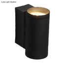 GobekUsa Minimalist Metal Wall Mounted Lamp: Tubular Black LED Sconce Light in Blue/Red/Green
