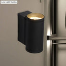 GobekUsa Minimalist Metal Wall Mounted Lamp: Tubular Black LED Sconce Light in Blue/Red/Green