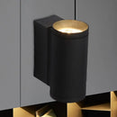 GobekUsa Minimalist Metal Wall Mounted Lamp: Tubular Black LED Sconce Light in Blue/Red/Green