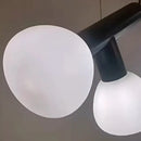 GobekUsa Glass Pendant Lights with Adjustable Cord for Hall, Dining Room, Office - White Glass