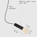 GobekUsa Glass Pendant Lights with Adjustable Cord for Hall, Dining Room, Office - White Glass