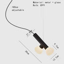 GobekUsa Glass Pendant Lights with Adjustable Cord for Hall, Dining Room, Office - White Glass