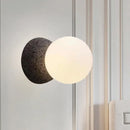 GobekUsa Grey Spherical Wall Sconce with Opal Glass Shade - Minimalist 1-Bulb Lighting Fixture