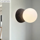 GobekUsa Grey Spherical Wall Sconce with Opal Glass Shade - Minimalist 1-Bulb Lighting Fixture