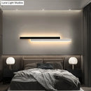 GobekUsa Minimalist Black and White Linear LED Wall Light - Modern Metal Flush Mount Sconce for Corridor