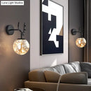 GobekUsa Minimalist LED Bedroom Sconce with Antler and Glass Design - Wall Mount Lamp with Starry String