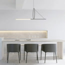 GobekUsa Art Line LED Chandelier Black Iron Pendant Light for Dining Kitchen Bar