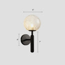 GobekUsa Minimalistic Glass Wall Sconce - Ball Shade Corridor Light (1-Head)