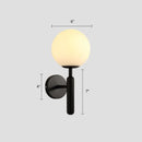 GobekUsa Minimalistic Glass Wall Sconce - Ball Shade Corridor Light (1-Head)