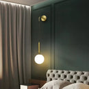 GobekUsa Glass Ball Wall Lamp Brass/Black Sconce for Living Room Bedroom Reading