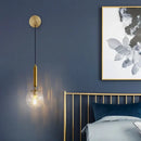 GobekUsa Glass Ball Wall Lamp Brass/Black Sconce for Living Room Bedroom Reading