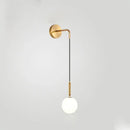 GobekUsa Glass Ball Wall Lamp Brass/Black Sconce for Living Room Bedroom Reading