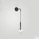 GobekUsa Glass Ball Wall Lamp Brass/Black Sconce for Living Room Bedroom Reading