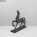 GobekUsa Cast Iron Horse Sculpture Modern Desk Decor Minimalist Room Artistic Craft Figurine