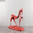 GobekUsa Cast Iron Horse Sculpture Modern Desk Decor Minimalist Room Artistic Craft Figurine