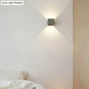 GobekUsa Minimalist Cement LED Wall Sconce Light for Living Room in Grey Square Shape