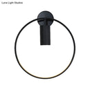 GobekUsa Minimalist Metal Circular Sconce Light: Wall Mounted Black Lamp for Living Room