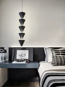 GobekUsa Cream Bedroom Chandelier: Minimalist Cone Design, Long Line Branches