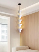 GobekUsa Cream Bedroom Chandelier: Minimalist Cone Design, Long Line Branches