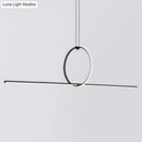 GobekUsa Contemporary Metal LED Hanging Pendant Light for Offices - Black