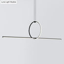 GobekUsa Contemporary Metal LED Hanging Pendant Light for Offices - Black