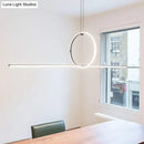 GobekUsa Contemporary Metal LED Hanging Pendant Light for Offices - Black
