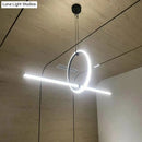 GobekUsa Contemporary Metal LED Hanging Pendant Light for Offices - Black