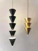 GobekUsa Cream Bedroom Chandelier: Minimalist Designer Conical Long Line Branched Light Fixture
