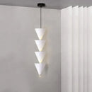 GobekUsa Cream Bedroom Chandelier: Minimalist Designer Conical Long Line Branched Light Fixture