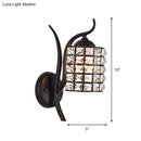 GobekUsa Minimalist Crystal Square/Rhombus Sconce: Black 1-Light Shade Wall Lighting Fixture