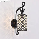 GobekUsa Minimalist Crystal Square/Rhombus Sconce: Black 1-Light Shade Wall Lighting Fixture