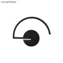 GobekUsa Black Metal LED Wall Sconce with Minimalist Half-Circle Design - Warm/White Light, Open Concept