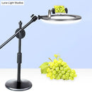 GobekUsa Minimalist Round Iron Vanity Lighting: Black Finish LED Fill Light with Mobile Phone Holder
