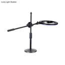 GobekUsa Minimalist Round Iron Vanity Lighting: Black Finish LED Fill Light with Mobile Phone Holder