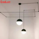 GobekUsa Geometric Glass Ball LED Pendant Chandelier Ceiling Lamp for Living Dining Bedroom
